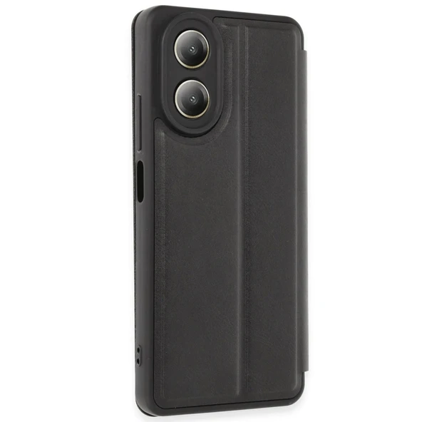 Oppo A38 Kılıf Flip Cover - Siyah - Resim 2
