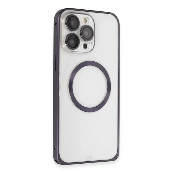 Joko Apple İphone 14 Pro Kılıf Metal Bumper Magneticsafe Kapak - Derin Mor ürün görseli 1