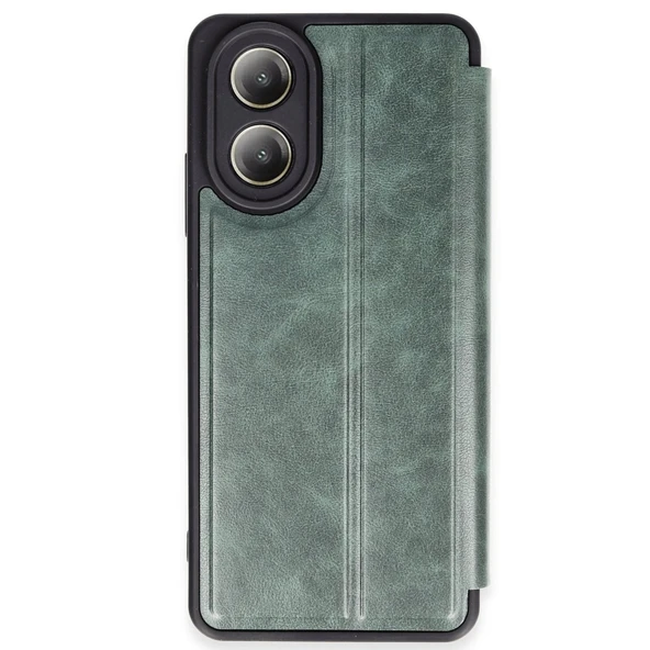 Oppo A38 Kılıf Flip Cover - Koyu Yeşil ürün görseli 1