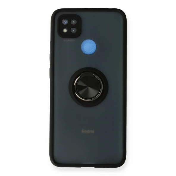 Xiaomi Redmi 9c Kılıf Montreal Yüzüklü Silikon Kapak - Siyah ürün görseli 1