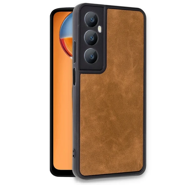 Realme C65 Kılıf Aras Deri Kapak - Taba - Resim 2