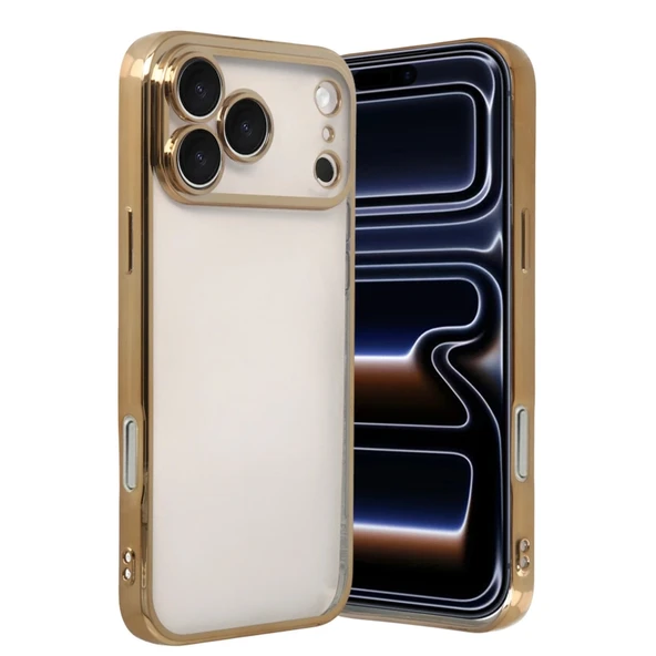 Apple İphone 17 Pro Max Razer Lensli Silikon - Gold ürün görseli 1