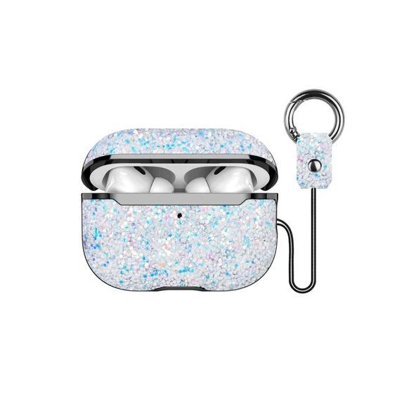 Onegif Apple Airpods 2 (2.nesil) Bright Simli Airpods Kapak - Gümüş ürün görseli 1