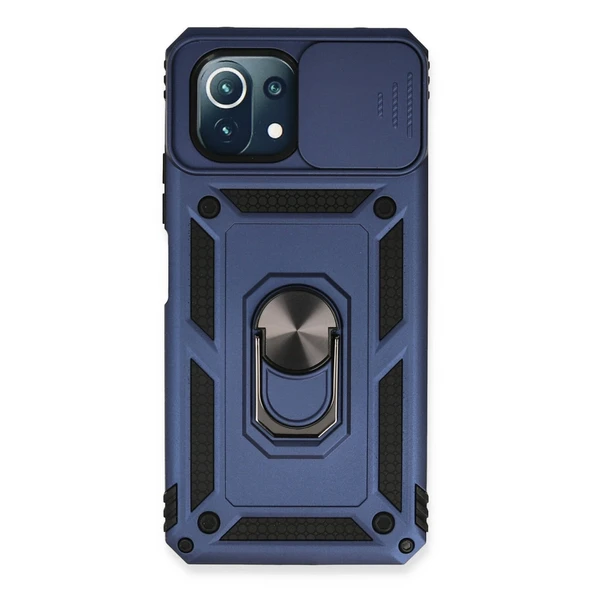 Xiaomi Mi 11 Lite Kılıf Pars Lens Yüzüklü Silikon - Lacivert ürün görseli 1