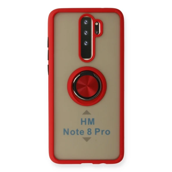 Xiaomi Redmi Note 8 Pro Kılıf Montreal Yüzüklü Silikon Kapak - Kırmızı ürün görseli 1
