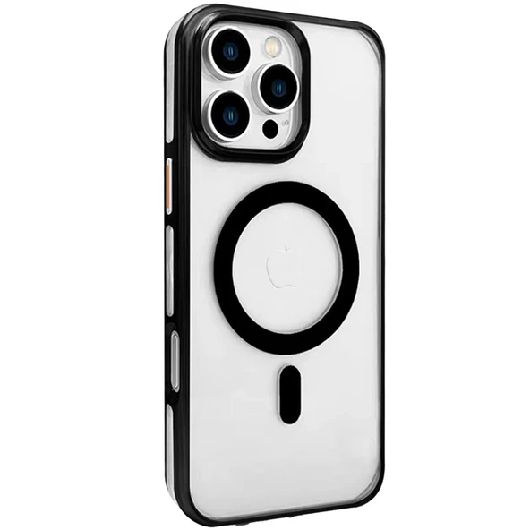 Joko Apple İphone 16 Pro Max Gleam Pc Sert Magsafe Kılıf - Şeffaf-siyah ürün görseli 1