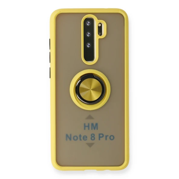Xiaomi Redmi Note 8 Pro Kılıf Montreal Yüzüklü Silikon Kapak - Sarı ürün görseli 1