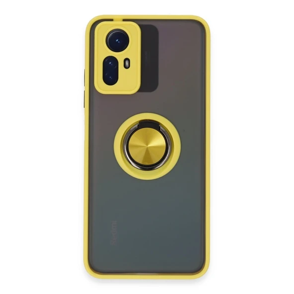 Xiaomi Redmi Note 12s Kılıf Montreal Yüzüklü Silikon Kapak - Sarı ürün görseli 1