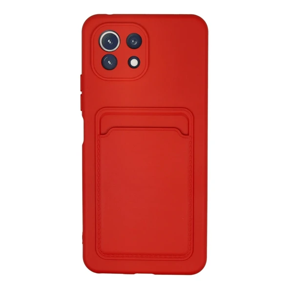 Xiaomi Mi 11 Lite Kılıf Kelvin Kartvizitli Silikon - Kırmızı ürün görseli 1
