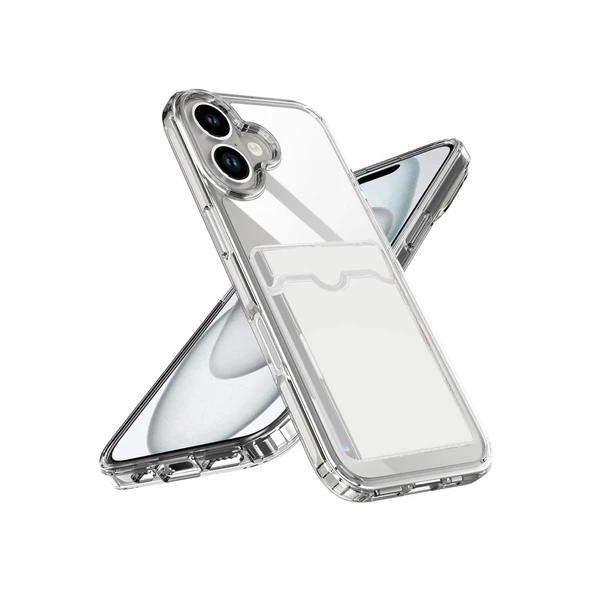 Apple İphone 17 Kart Şeffaf Silikon - Şeffaf - Resim 3