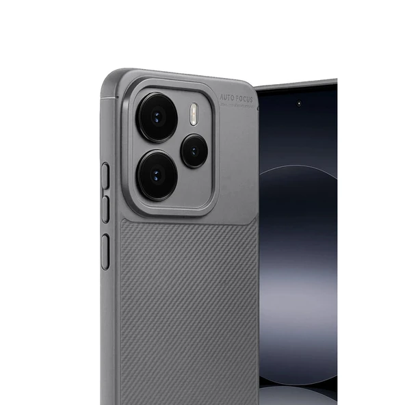 Xiaomi Note 14 5g Auto Focus Karbon Kapak - Gri - Resim 3