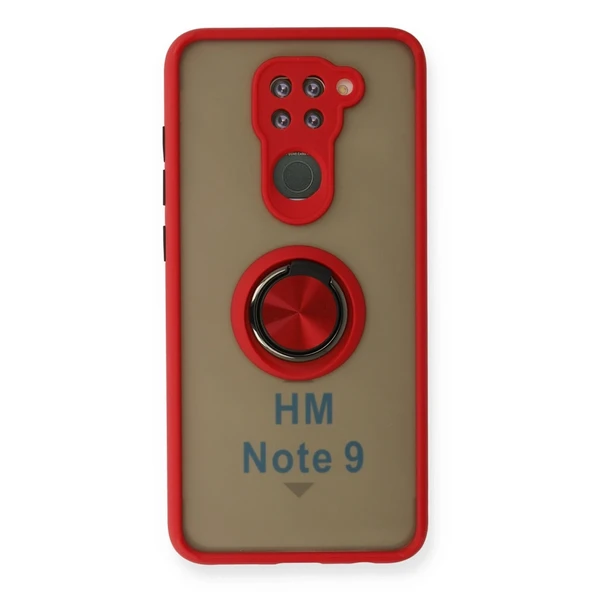 Xiaomi Redmi Note 9 Kılıf Montreal Yüzüklü Silikon Kapak - Kırmızı ürün görseli 1