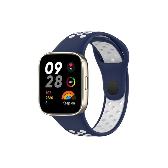 Xiaomi Redmi Watch 3 Spor Delikli Kordon (saat Değildir) - Lacivert-beyaz ürün görseli 1