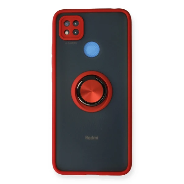 Xiaomi Redmi 9c Kılıf Montreal Yüzüklü Silikon Kapak - Kırmızı ürün görseli 1