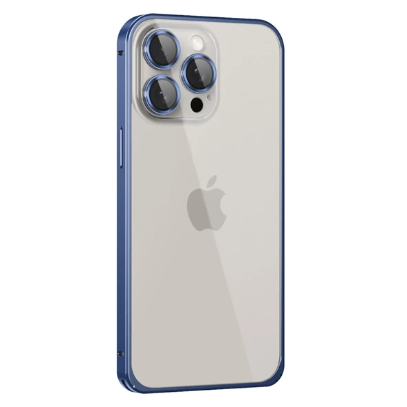 Joko Apple İphone 15 Pro Metal Bumper Mat Kapak - Lacivert ürün görseli 1