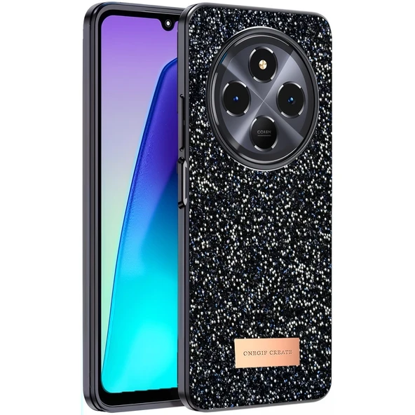 Onegif Xiaomi Redmi 14c Bright Simli Kapak - Siyah ürün görseli 1