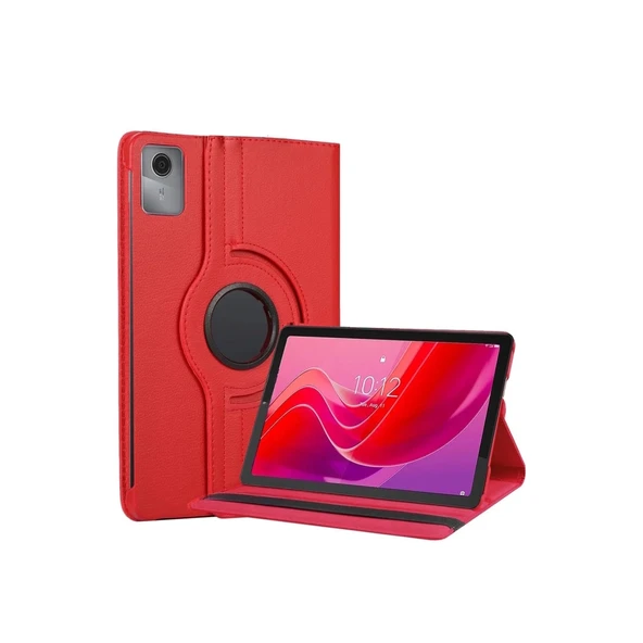 Lenovo Tab M11 Tb330fu 360 Tablet Deri Kılıf - Kırmızı ürün görseli 1