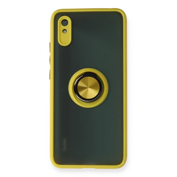 Xiaomi Redmi 9a Kılıf Montreal Yüzüklü Silikon Kapak - Sarı ürün görseli 1