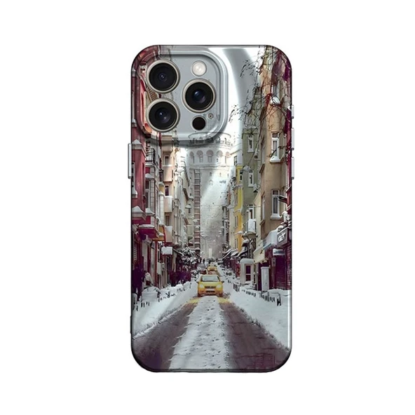 Apple İphone 14 Pro Kılıf Crew Desenli Kapak - Galata Kulesi ürün görseli 1