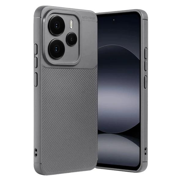 Xiaomi Note 14 5g Auto Focus Karbon Kapak - Gri ürün görseli 1