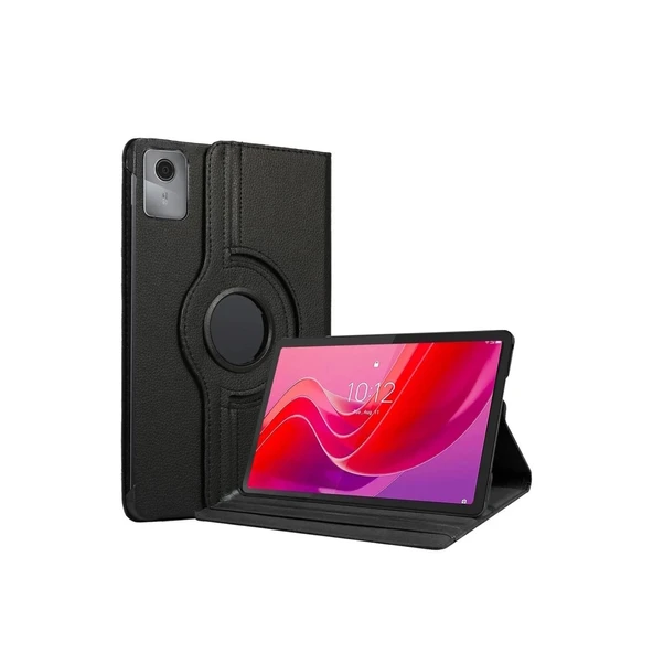 Lenovo Tab M11 Tb330fu 360 Tablet Deri Kılıf - Siyah ürün görseli 1