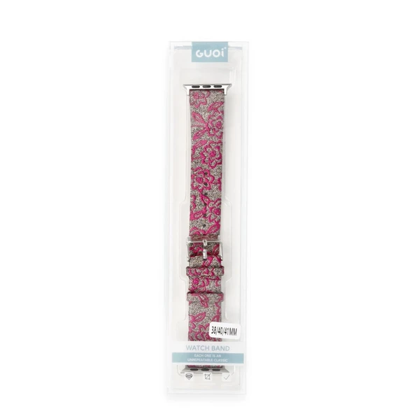 Apple Watch 38mm Creeper Desenli Kordon - Pembe - Resim 4