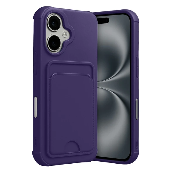Apple İphone 17 Kelvin Kartvizitli Silikon - Derin Mor ürün görseli 1