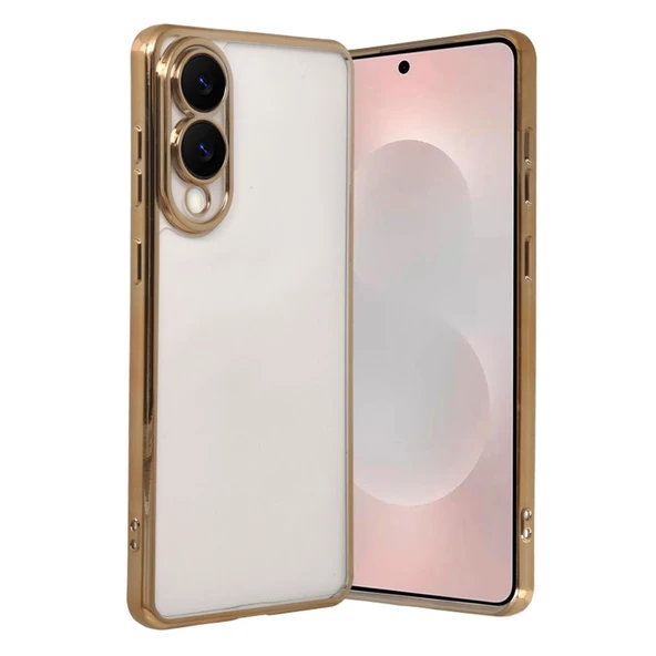Samsung Galaxy S25 Edge Razer Lensli Silikon - Gold ürün görseli 1