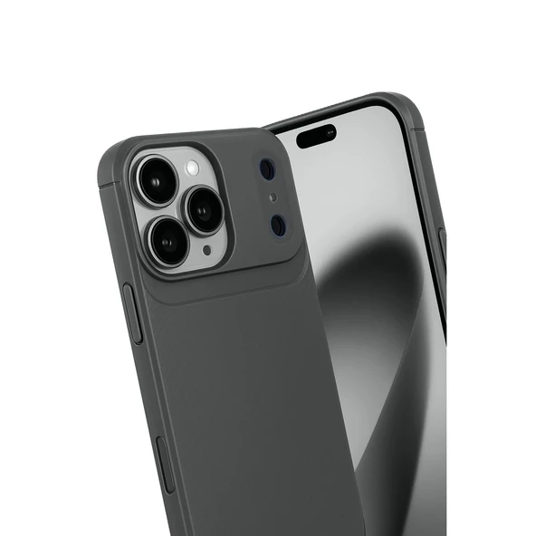 Apple İphone 17 Pro Auto Focus Karbon Kapak - Gri - Resim 3
