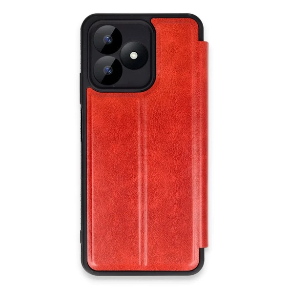 Realme Note 50 4g Kılıf Flip Cover - Kırmızı ürün görseli 1