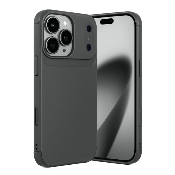 Apple İphone 17 Pro Max Auto Focus Karbon Kapak - Gri ürün görseli 1