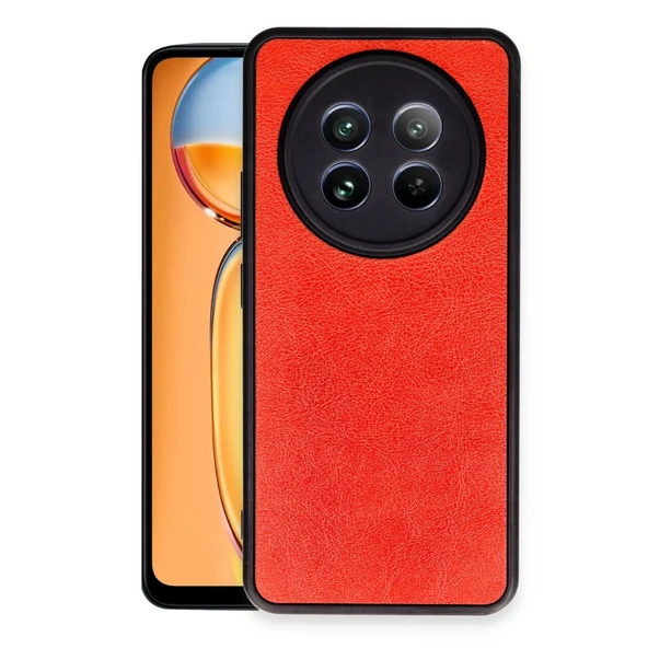 Realme 12 5g Kılıf Aras Deri Kapak - Kırmızı ürün görseli 1