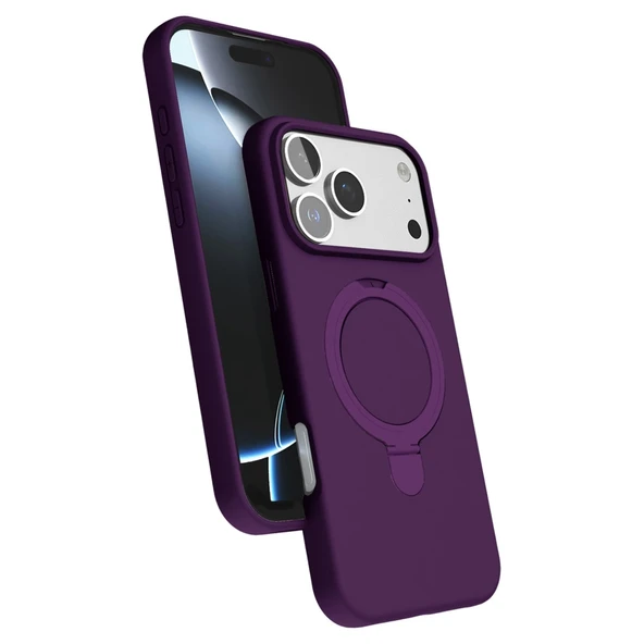 Apple İphone 17 Pro Regal Magsafe Standlı Kapak - Derin Mor ürün görseli 1
