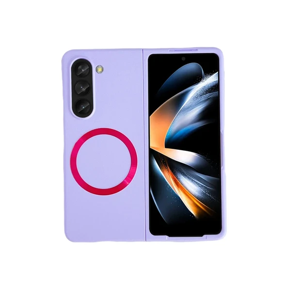 Samsung Galaxy Z Fold 5 Kılıf Mata Fold Kapak - Lila ürün görseli 1