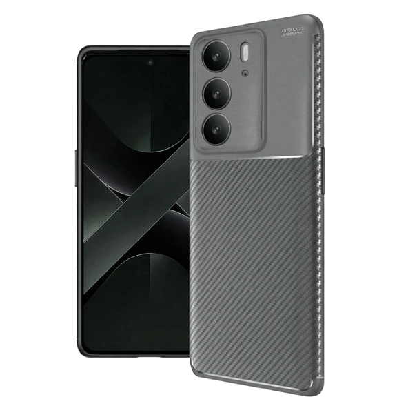 Realme C75 4g Auto Focus Karbon Kapak - Gri ürün görseli 1