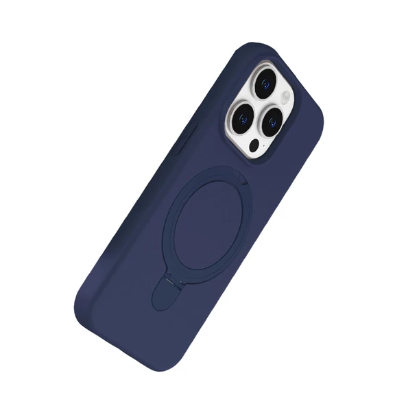 Apple İphone 14 Pro Max Regal Magsafe Standlı Kapak - Lacivert - Resim 3
