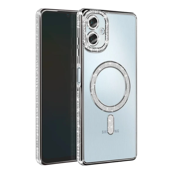 Samsung Galaxy A06 Joke Simli Magneticsafe Kılıf - Gümüş ürün görseli 1
