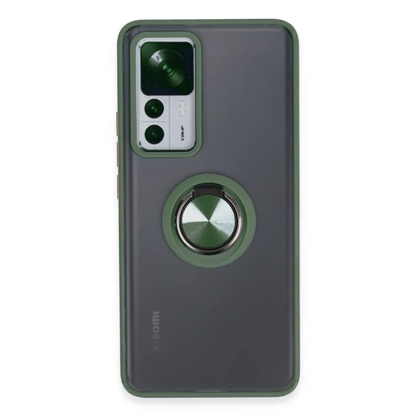 Xiaomi Mi 12t Pro Kılıf Montreal Yüzüklü Silikon Kapak - Yeşil ürün görseli 1