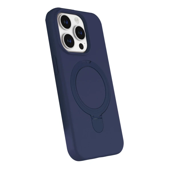 Apple İphone 14 Pro Max Regal Magsafe Standlı Kapak - Lacivert - Resim 2