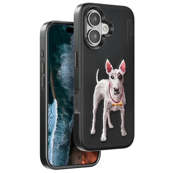 Venco Apple İphone 16 Perma Desenli Kapak - Siyah ürün görseli 1
