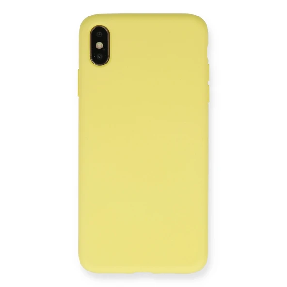 Apple İphone Xs Max Kılıf Nano İçi Kadife Silikon - Mat Sarı ürün görseli 1
