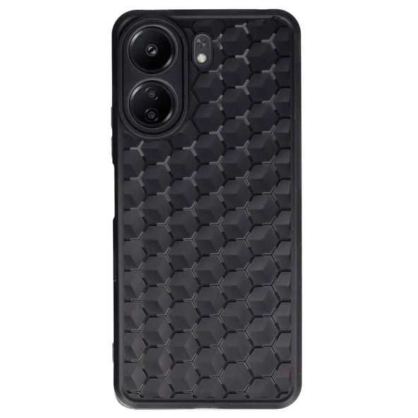 Xiaomi Redmi 13c Kılıf Petek Silikon Kapak - Siyah ürün görseli 1