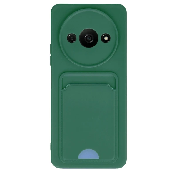 Xiaomi Redmi A3 4g Kılıf Kelvin Kartvizitli Silikon - Koyu Yeşil ürün görseli 1