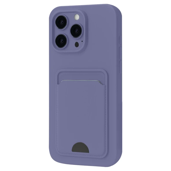 Apple İphone 16 Pro Max Kılıf Kelvin Kartvizitli Silikon - Lila ürün görseli 1