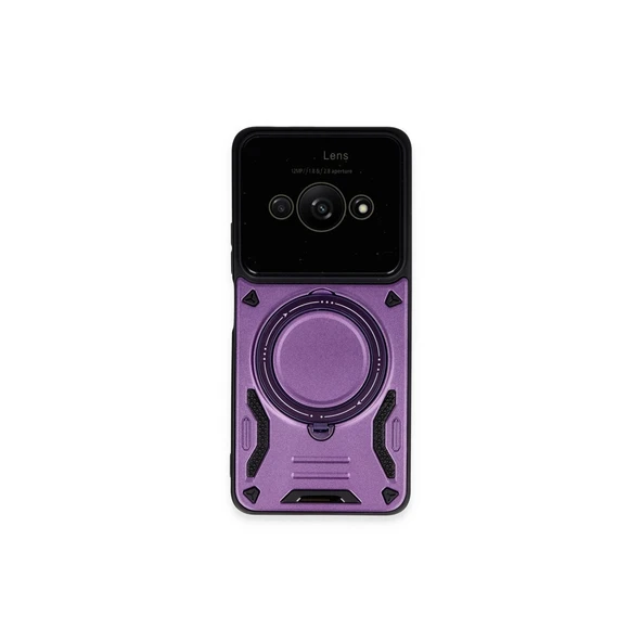 Xiaomi Poco C61 Kılıf Joy Lens Standlı Kapak - Mor ürün görseli 1