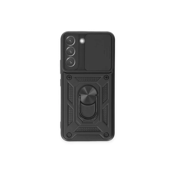 Samsung Galaxy S23 Fe Kılıf Pars Lens Yüzüklü Silikon - Siyah ürün görseli 1
