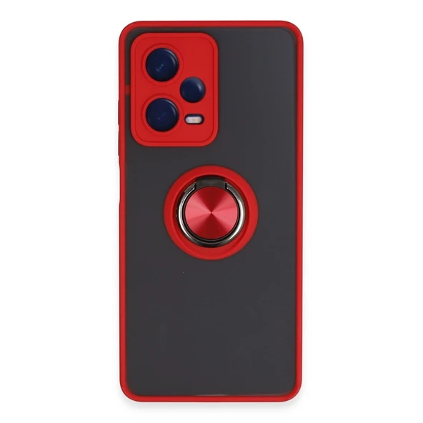 Xiaomi Redmi Note 12 Pro 5g Kılıf Montreal Yüzüklü Silikon Kapak - Kırmızı ürün görseli 1