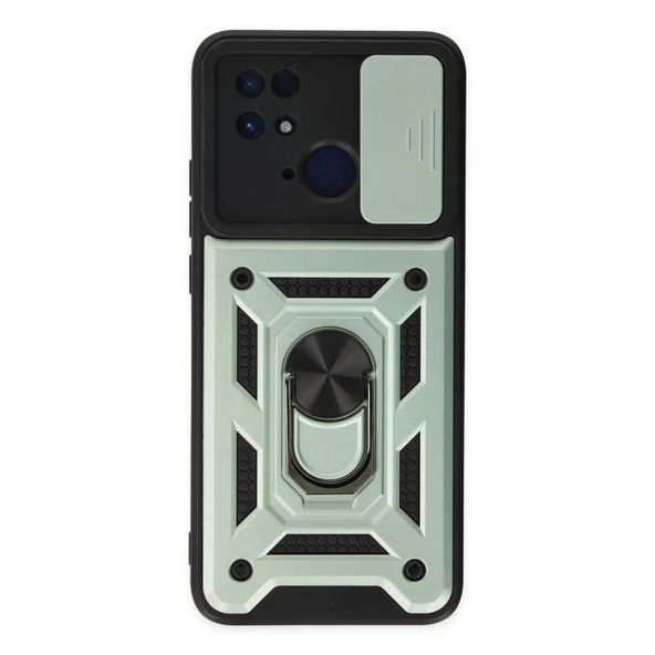 Xiaomi Redmi 10c Kılıf Pars Lens Yüzüklü Silikon - Yeşil ürün görseli 1