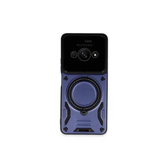 Xiaomi Poco C61 Kılıf Joy Lens Standlı Kapak - Lacivert ürün görseli 1