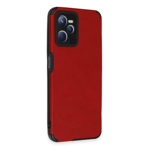 Realme C35 Kılıf Loop Deri Silikon - Kırmızı - Resim 2